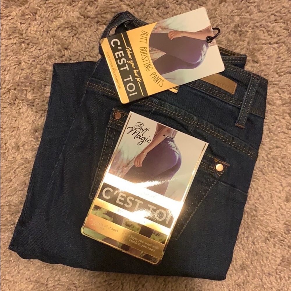 C’Est Toi Dark Wash Skinny Butt Lifting Jeans